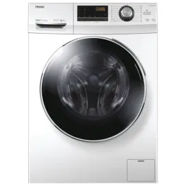 Пральна машина Haier фронтальна, 7кг, 1200, A+++, 46см, дисплей, пара, інвертор, люк чорний, прямий привід, білий