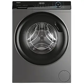 Пральна машина Haier фронтальна, 8кг, 1400, A+++, 56см, дисплей, пара, інвертор, люк чорний, прямий привід, cріблястий