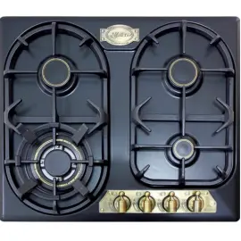 Варильна поверхня газова Kaiser KG6325EmTurbo - Шx60см. / WOK / чавунні решітки / антрацит