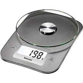 Ваги Beurer кухонні, 5кг, сенс. керування, 3хААА в комплекті, скло, сірий