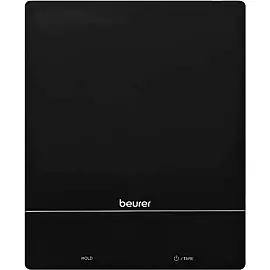 Ваги Beurer кухонні, 15кг, сенс. керування, 3хААА в комплекті, скло, чорний