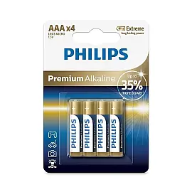 Батарейка Philips Premium Alkaline лужна AAA блістер, 4 шт