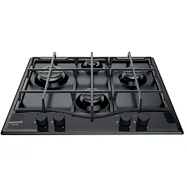 Варильна поверхня Hotpoint газова, 60см, чавун, турбо-конфорка, чорний