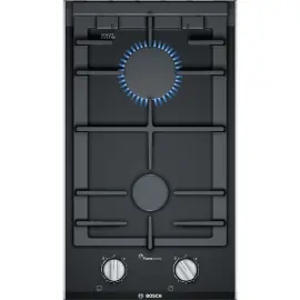 Варильна поверхня Bosch газова на склі, 30см, Доміно, чавун, чорний