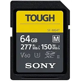 Карта пам'яті Sony 64GB SDXC C10 UHS-II U3 V60 R277/W150MB/s Tough