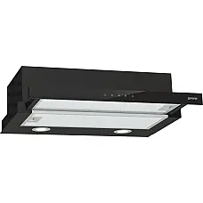 Вбуд.телескопічна витяжка Gorenje TH64E4BG /60 см. / 3 швидк / 450 м? / год./ алюм.фільтр / сенсорне упр / LED/ чорний