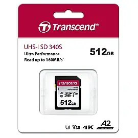 Карта памяти Transcend SD 512GB C10 UHS-I U3 A2 R160 / W90MB / s 4K