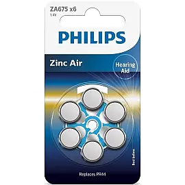 Батарейка Philips повітряно-цинкова ZA675H(675A, AC675E / EZ, PR675, DA675) блістер, 6 шт