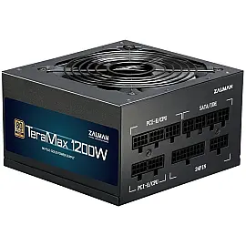 Блок питания Zalman TERAMAX (1200W) >90%, 80+ Gold, 120mm, 1xMB 24pin(20+4)+10pin, 2xCPU 8pin(4+4), 3xMolex, 12xSATA, 6xPCIe 8pin(6+2), Full