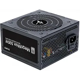 Блок питания Zalman MegaMax 500-TXII (500W), 200-240 VAC,86%, 80+,aPFC, 120мм, MB24, CPU(4+8), 6xSATA, 2xPCIe, 3xMOLEX,1xFDD,OPP,OVP,UVP,SCP