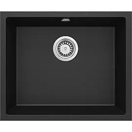 Мийка кухонна Deante Corda, граніт, прямокутна, без крила, 550х460х204мм, чаша - 1, накладна, металевий графіт