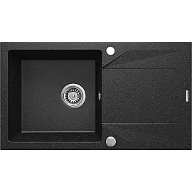 Мийка кухонна Deante Evora, граніт, прямокут., з крилом, 780х440х193мм, чаша - 1, накладна, графіт