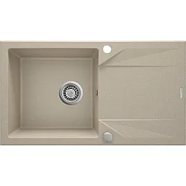 Мийка кухонна Deante Evora, граніт, прямокут., з крилом, 780х440х193мм, чаша - 1, накладна, пісок