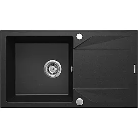 Мийка кухонна Deante Evora, граніт, прямокут., з крилом, 780х440х193мм, чаша - 1, накладна, металевий графіт