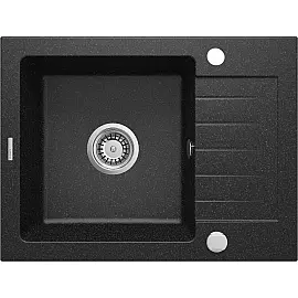 Мийка кухонна Deante Zorba, граніт, прямокут., з крилом, 580х440х164мм, чаша - 1, накладна, графіт