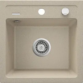 Мийка кухонна Deante Zorba, граніт, квадрат, без крила, 440х440х184мм, чаша - 1, накладна, пісок