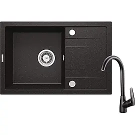 Набір для кухні Deante Corio, гранітна мийка ZRC_2113 + змішувач BMO_N62M, графіт