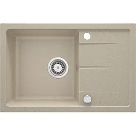 Мийка кухонна Deante Leda, граніт, прямокут., з крилом, 670х440х164мм, чаша - 1, накладна, пісок
