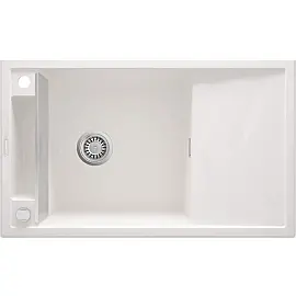 Мийка кухонна Deante Magnetic, граніт, прямокут., з крилом, 820х500х219мм, чаша - 1, накладна, алебастр