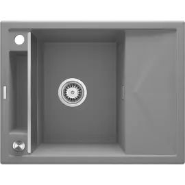 Мийка кухонна Deante Magnetic, граніт, прямокут., з крилом, 640х500х219мм, чаша - 1, врізна, сірий
