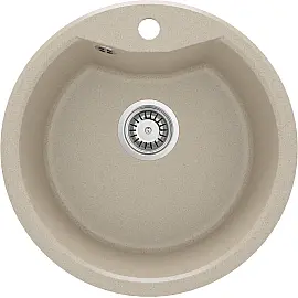 Мийка кухонна Deante Solis, граніт, коло, без крила, 480х480х194мм, чаша - 1, накладна, пісок
