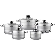 Комплект посуду з нержавіючої сталі Bohmann BH 1510 каструлі та ковшик 10 предметів