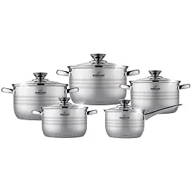 Комплект посуду з нержавіючої сталі Bohmann BH 1510 каструлі та ковшик 10 предметів