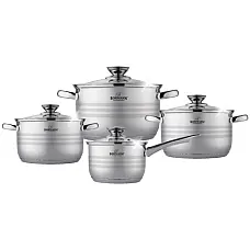 Набір посуду каструлі та ковшик з нержавіючої сталі Bohmann BH 1528