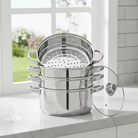 Пароварка - Мантоварка з нержавіючої сталі 3,5 л. 18 см. Bohmann BH 3215