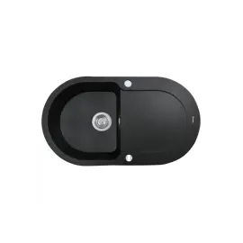 Мойка кухонная гранитная Perfelli IZETTA OGI 1141-78 BLACK METALLIC
