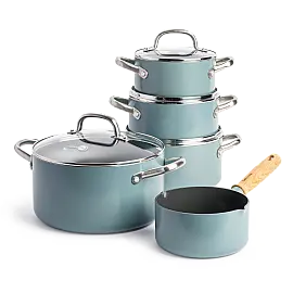 Набір посуду GreenPan Mayflower, 9 пр, 16 / 18 / 20 / 24 см, 1,5 / 2,1 / 3,1 / 5,7 л, л, з керам. покриттям (CC004756-001)