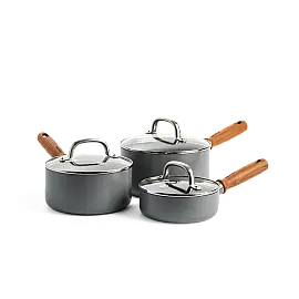 Набір ковшів з кришками GreenPan Mayflower Pro, 16 / 18 / 20 см, 1,05 / 2,1 / 3,1 л з керам. покриттям (CC005410-001)