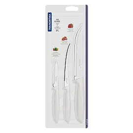 Набір ножів Tramontina Plenus light grey, 3 предмети